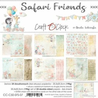 Craft O' Clock, 8x8" Paper Set: Safari Friends