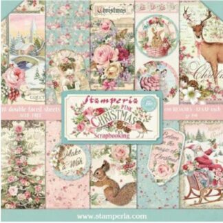 Stamperia, 12x12 Paper Set: Pink Christmas