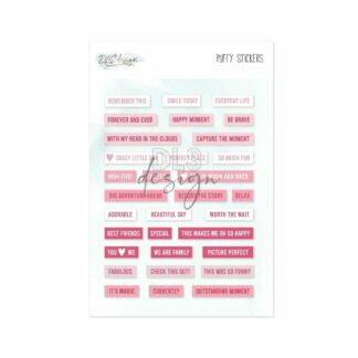 Puffy Word Stickers: Pink