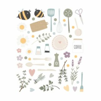 Herbs and Flowers Puffy Stickers