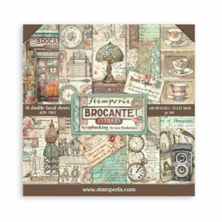 Stamperia, 12x12 Paper Set: Brocante Antiques