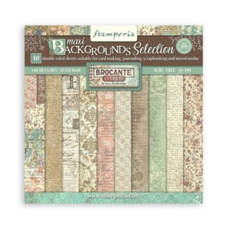 Stamperia, 12x12 Paper Set: Backgrounds Selection Brocante Antiques
