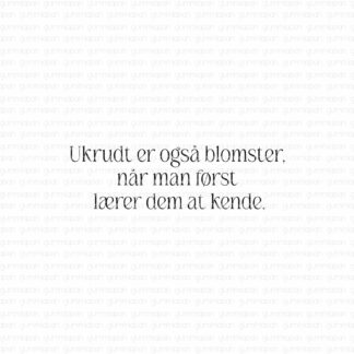 Ukrudt er også blomster...