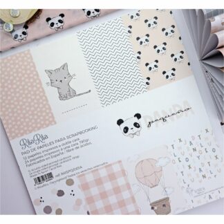RitaRita Paper Pad, 12x12: Panda Pequeño Pink