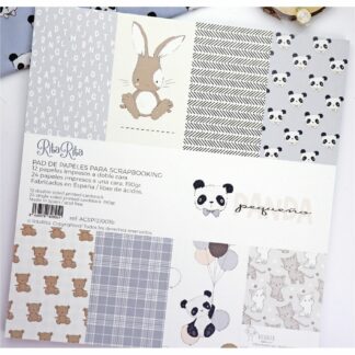 RitaRita Paper Pad, 12x12: Panda Pequeño Blue