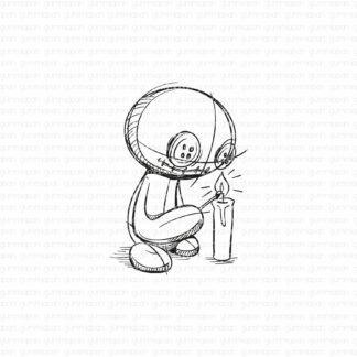 Lennart lighting a candle