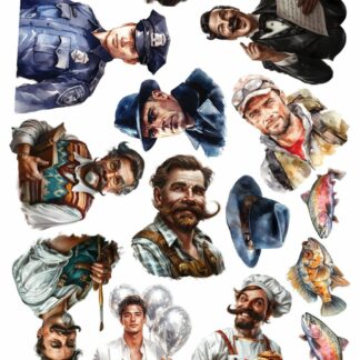 Alchemy of Art, 6x12 Paper Cut outs: Adventure Men