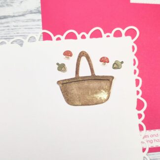 Basket with Mushrooms & Acorns