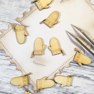 Wood Charms: Mittens