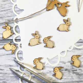 Wood Charms: Bunnies