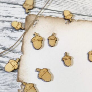 Wood Charms: Acorns