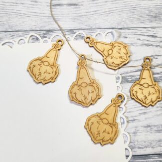 Wood Charms: Gnome Tag