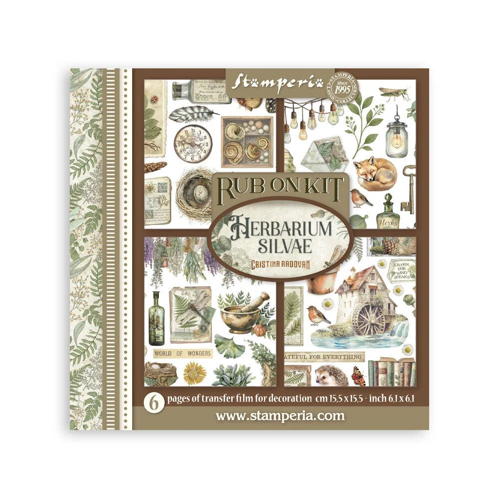 Stamperia Rub On Kit; Herbarium Silvae