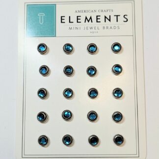 Mini Brads with Jewel, Aqua