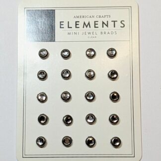 Mini Brads with Jewel, Clear