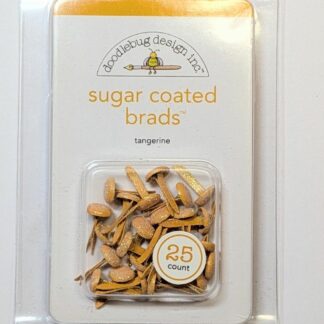 Doodlebug: Suger coated brads, Tangerine