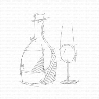 Liten flaska och glas