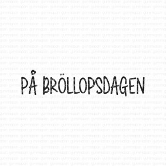 På bröllopsdagen