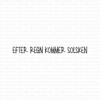 Efter regn kommer solsken