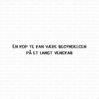 En kop te kan være begyndelsen på et langt venskab