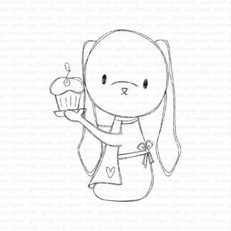 Noriko med en cupcake