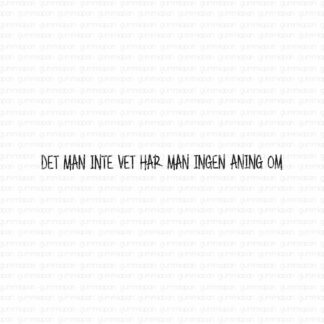 Det man inte vet har man ingen aning om