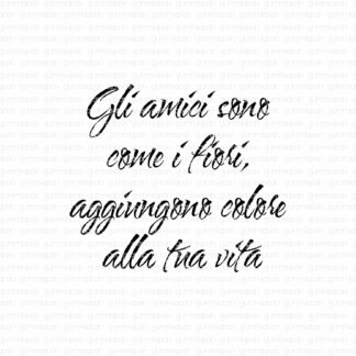 Gli amici sono come i fiori, aggiungono colore alla tua vita