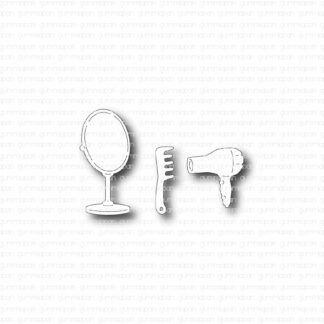 Mirror, comb and hair dryer