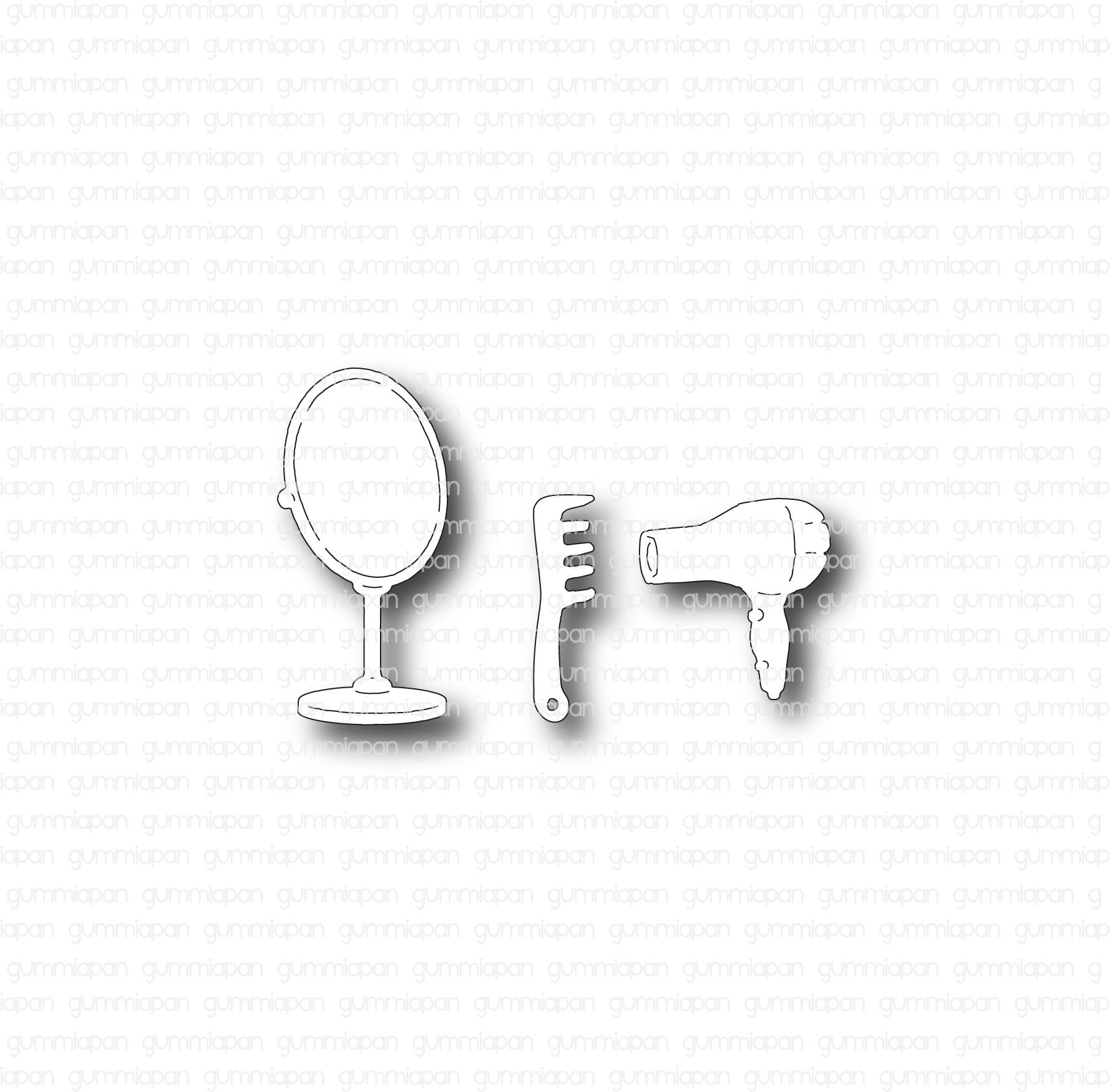 Mirror, comb and hair dryer