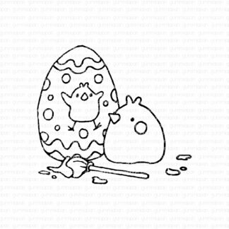 Mochi painting an egg