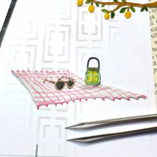 Blanket, glasses and lantern