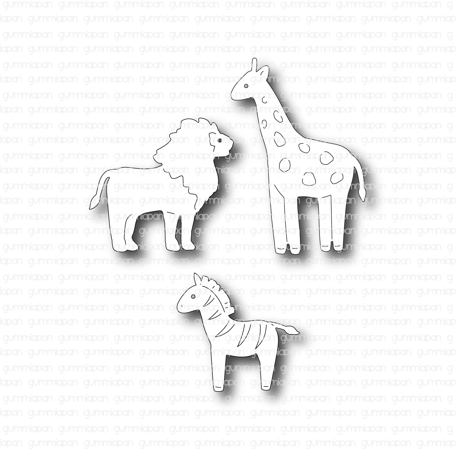 Giraffe, Zebra and Lion