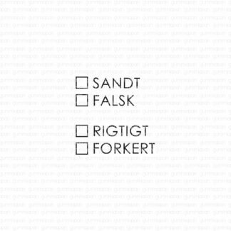 Sandt, Falsk Rigtigt, Forkert