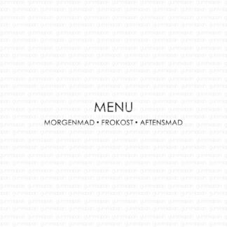 Menu   Morgenmad . Frokost . Aftensmad