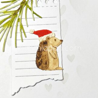 Hedgehog with Christmas hat
