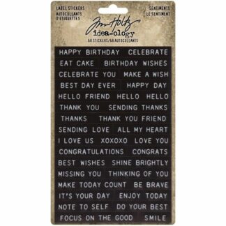 Tim Holtz, Label Stickers: Sentiments