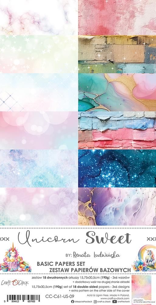 Craft O' Clock, Basic Paper Set: Unicorn Sweet