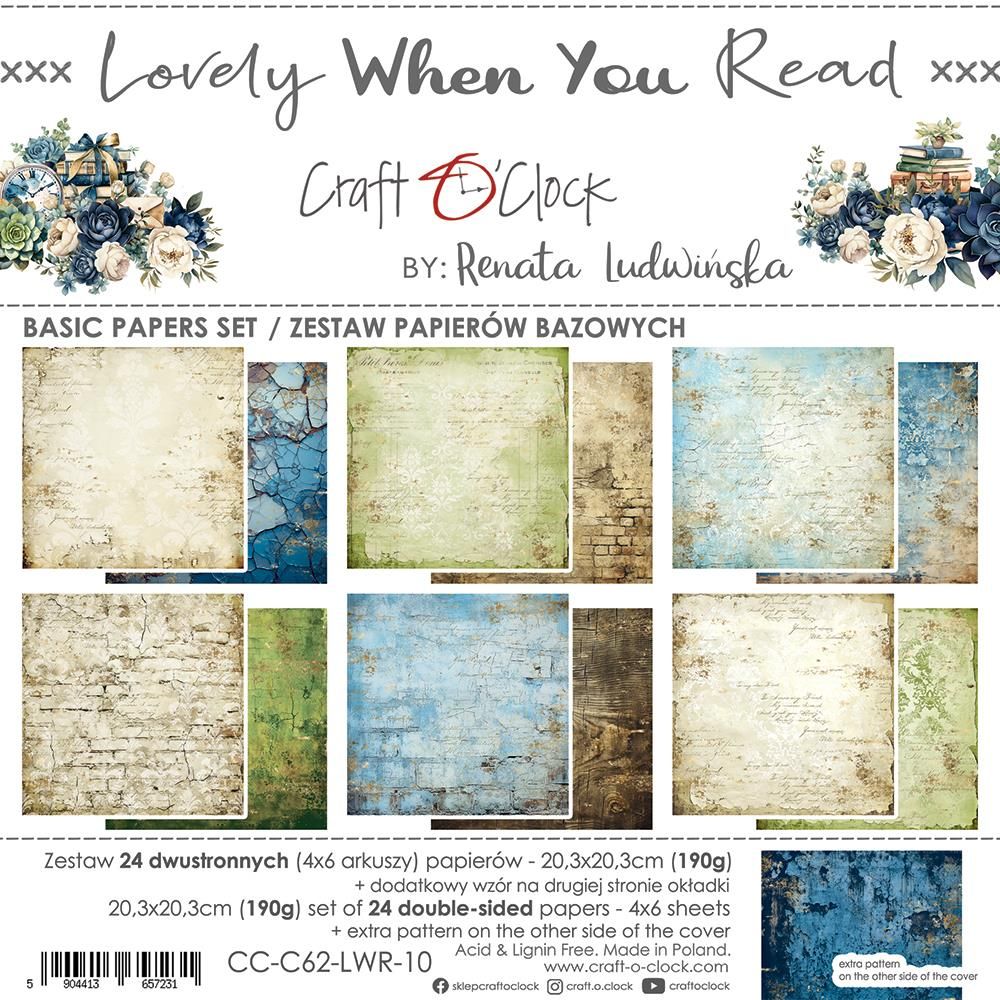 Craft O' Clock, 8x8" Paper Set: Lovely When You Read