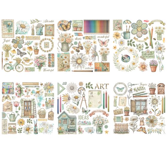 Stamperia, Rub On Kit; Daisy Art - Bild 2