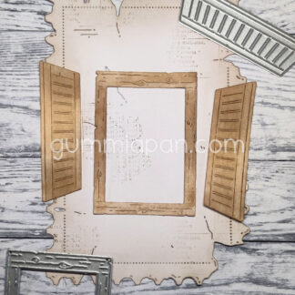 Wooden Window with Shutter