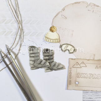 Ski Boot, Hat & Ski Goggles