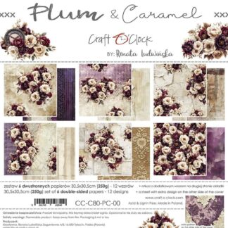 Craft O' Clock, 12x12 Paper Set: Plum And Caramel