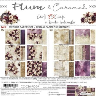 Craft O' Clock, 8x8 Paper Set: Plum And Caramel