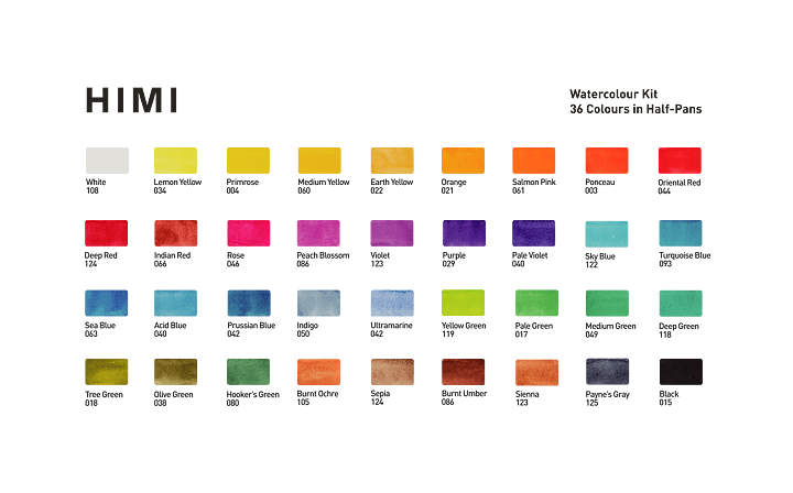 HIMI Watercolour Set - kit 36, Pans - Bild 3