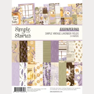 6 x 8 Paper Pad, Simple Vintage Lavender Fields
