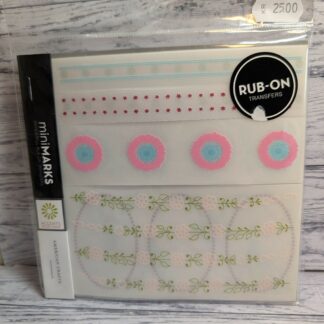 Rub Ons Retro, Flowers and Frames, Mint/Pink