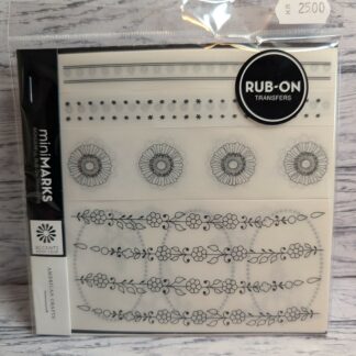 Rub Ons Retro, Flowers and Frames, Black