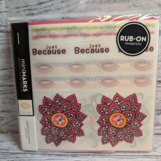 Rub Ons Retro, Just Because, Pink/Orange/Green