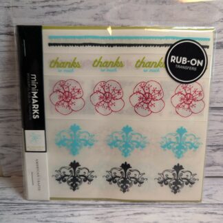 Rub On Retro, Sayings, Blue/Green