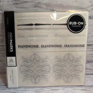 Rub On Retro, Elegant Silver/White